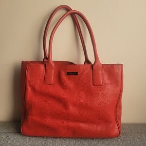 Kate Spade Red Classic Textured Tote Bag Purse Everyday